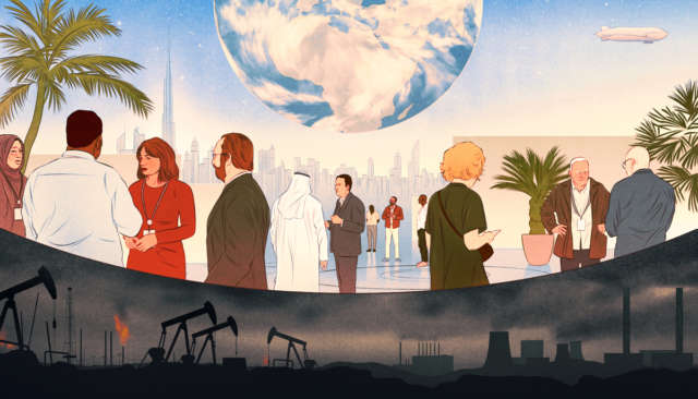 The New Yorker COP28 Illustration by Isabel Seliger