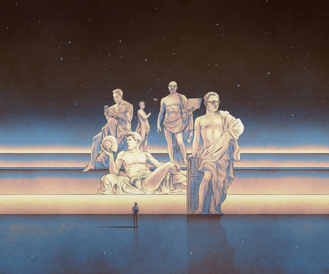 The Economist The5 AI Tycoons Cover Illustration by Isabel Seliger